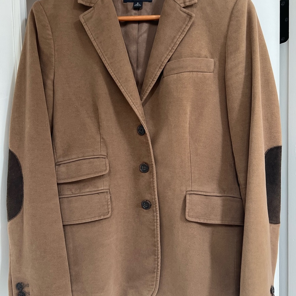 Banana Republic Camel Blazer with Dark Suede Patches